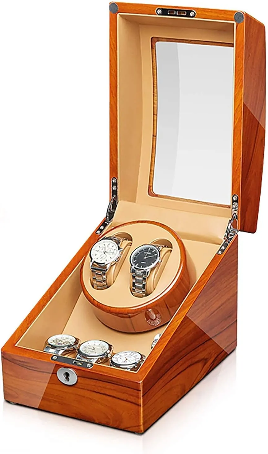 Watch jumble Shaker Solid Wood Watch Winder Apple Wood Watches Storage Box Automatic Mechanical Watches Winder Silent Motor 