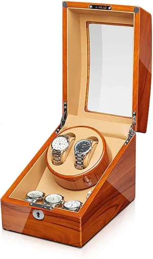 Watch jumble Shaker Solid Wood Watch Winder Apple Wood Watches Storage Box Automatic Mechanical Watches Winder Silent Motor 