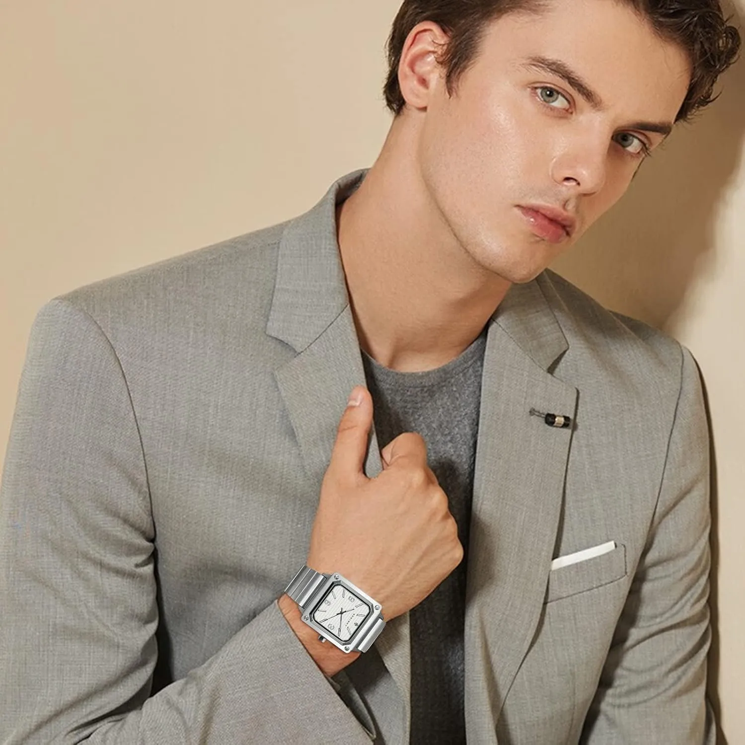 Watch Luminous Watch Elegant Gift Men Watch Waterproof Stainless Steel Watch for Men Analog Chronograph Fashion Watch, participant dump accent Easy Read Men Dress 