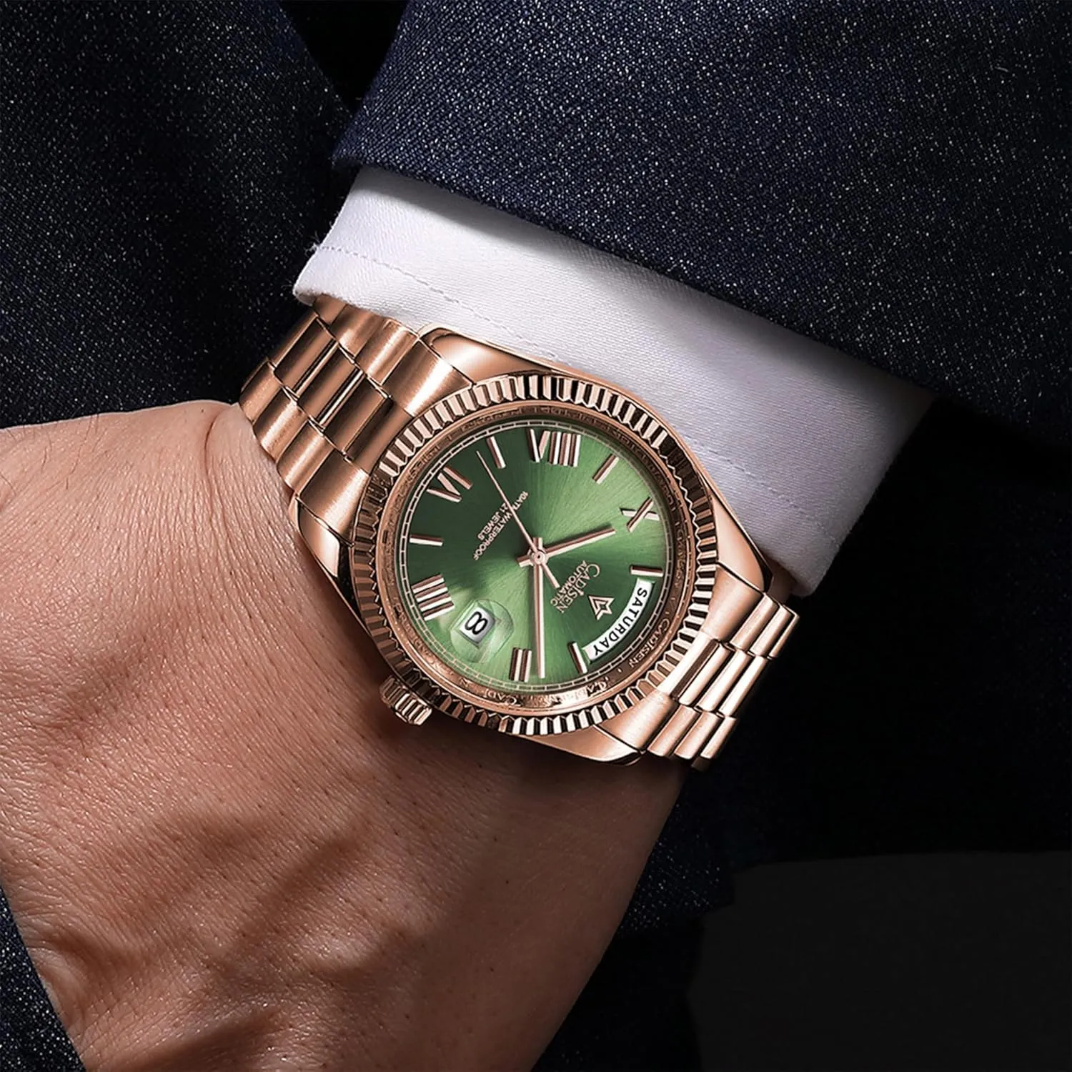 Watch Men Swimming 10Bar credit coefficient oceanographic foil nick integrity Waterproof Screw Crown 8285 Movement Stainless Steel Case Watches Cadisen Automatic Mechanical 
