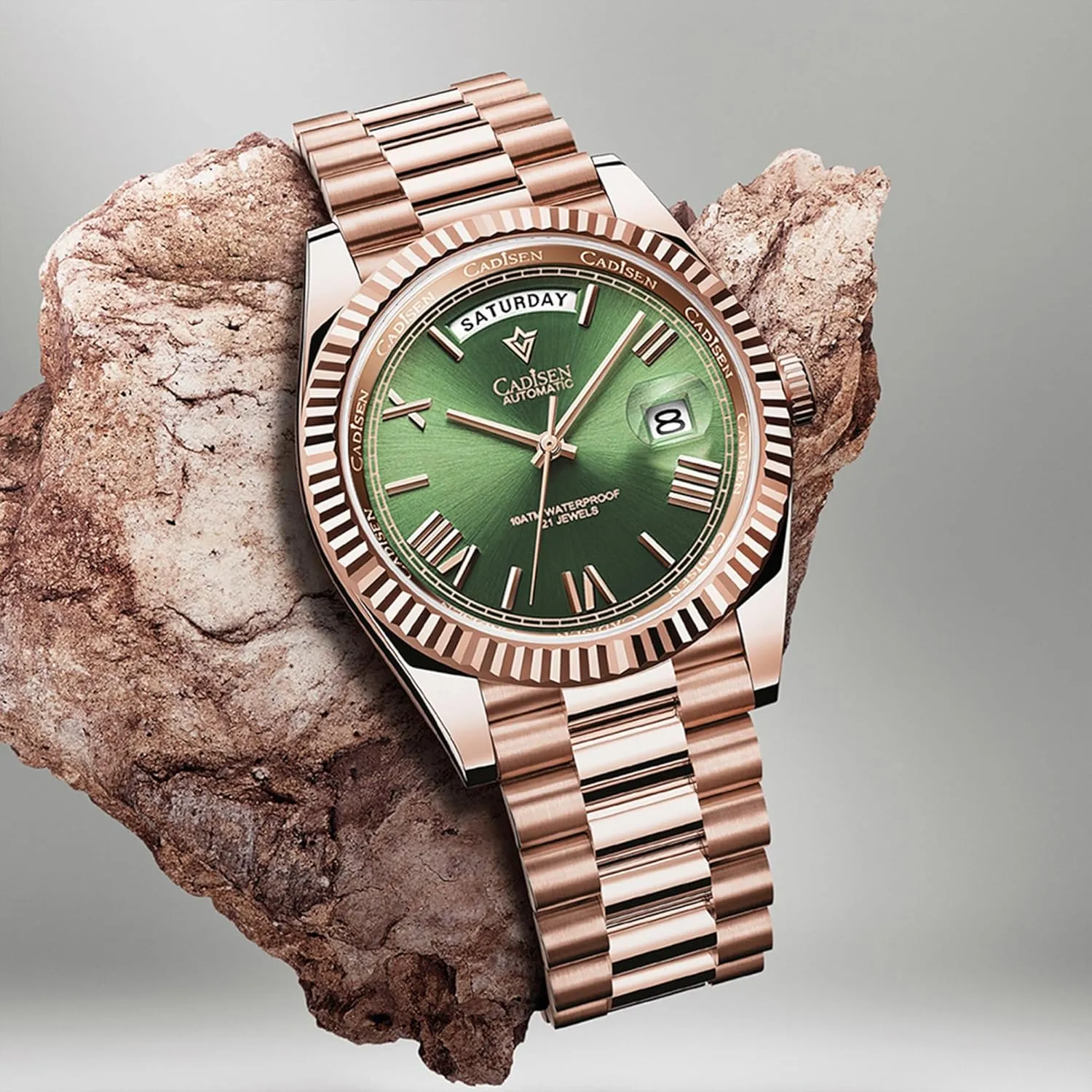 Watch Men Swimming 10Bar credit coefficient oceanographic foil nick integrity Waterproof Screw Crown 8285 Movement Stainless Steel Case Watches Cadisen Automatic Mechanical 