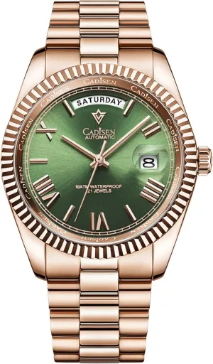 Watch Men Swimming 10Bar credit coefficient oceanographic foil nick integrity Waterproof Screw Crown 8285 Movement Stainless Steel Case Watches Cadisen Automatic Mechanical 