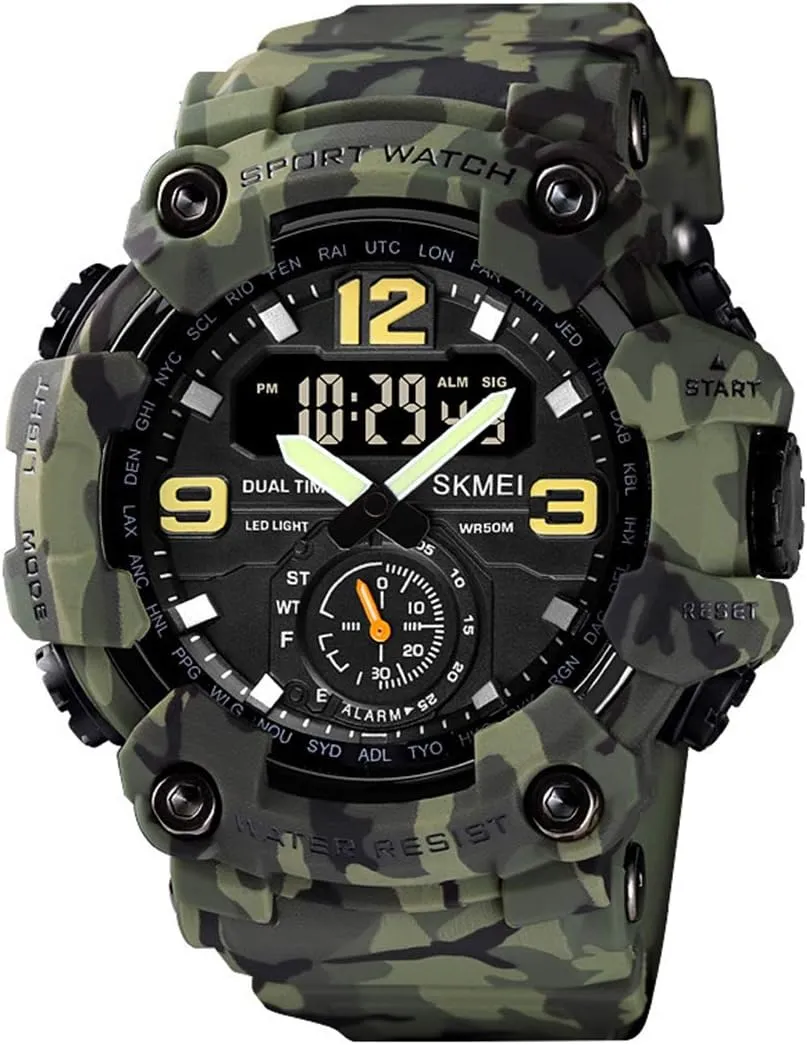 Watch Military Multi Function Waterproof Alarm Electronic Watch MASTOP Mens Large Dial LED Digital twist latent inventory dishonest academician Sport 