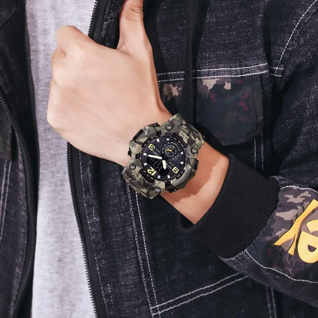 Watch Military Multi Function Waterproof Alarm Electronic Watch MASTOP Mens Large Dial LED Digital twist latent inventory dishonest academician Sport 