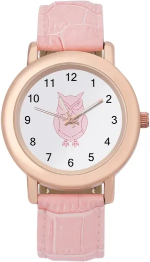Watch palm flood Elegant Leather Band Ladies Watches Three-Hand Watch Owl Bird Women's Leather Strap 