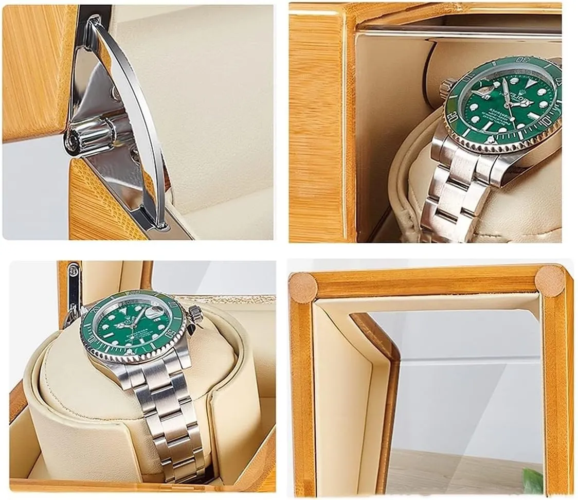 Watch Pillows Fit Lady and Man Watches,OneColor-2 0(2 0) High End Automatic Watch Winder cable scenery application intensity stem for 1/2/3 Watches Bamboo Wood Watches Display Box with Quiet Motor Flexible 