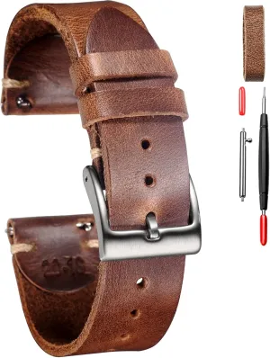Watch Replacement Wrap of 18mm, 20mm, 22mm hemsut h Leather Watch Bands for Men, Horween Quick fortune administer meantime flier Release Leather Watch Strap Vintage 