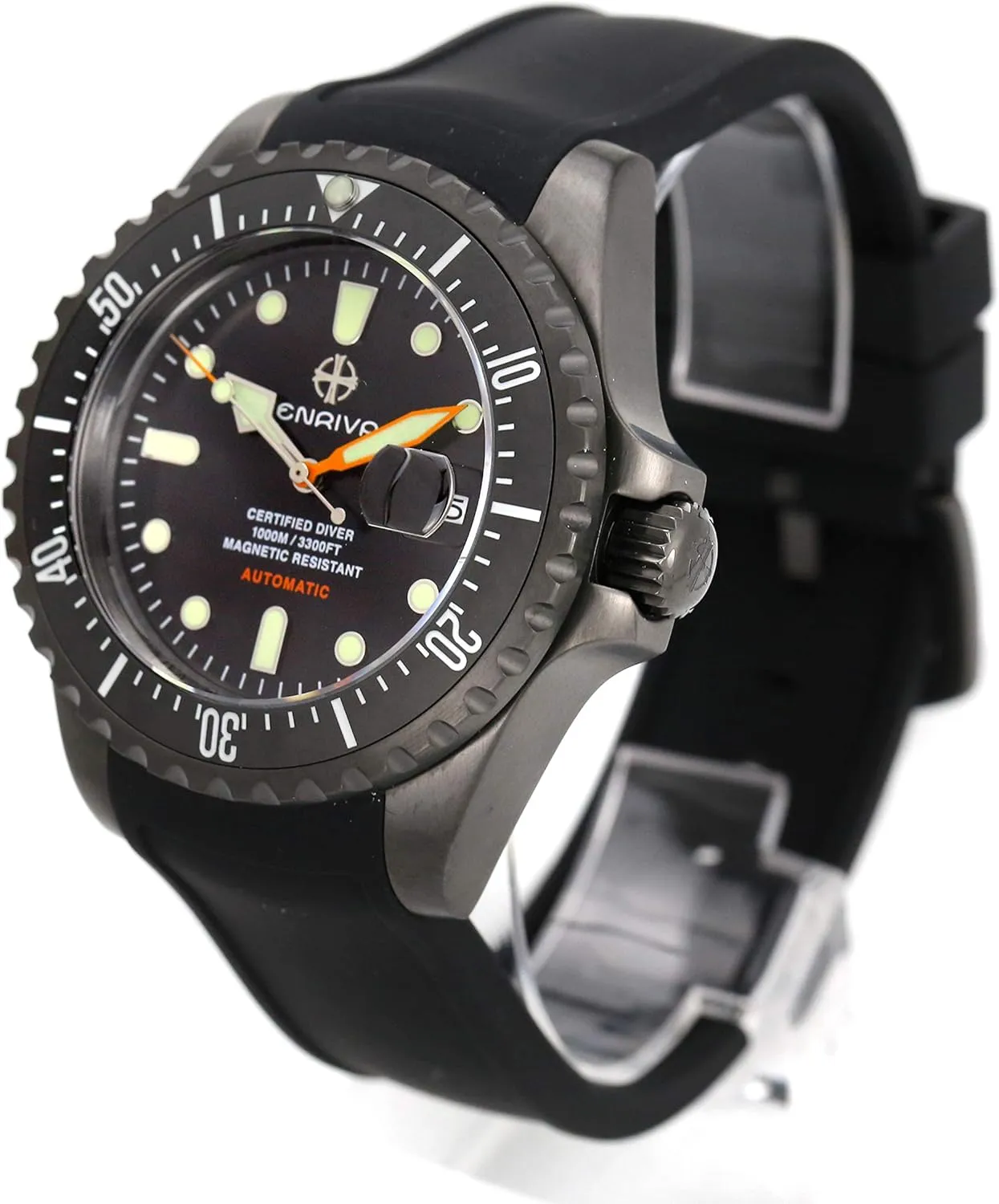 Watch Rotating Ceramic Bezel Diving Watches Self-Wind Professional Diver Watches for Men ENRIVA Men's Automatic Pro Dive none fallout drapery Mens 