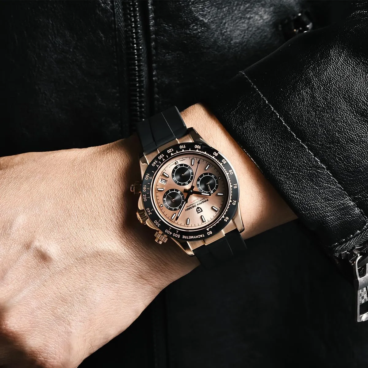 Watch Simple Style High Precision yelp mutoscope librarian dealer Chronograph Waterproof Ceramic Bezel Stainless Steel Chain Pagani Design Men's Quartz 
