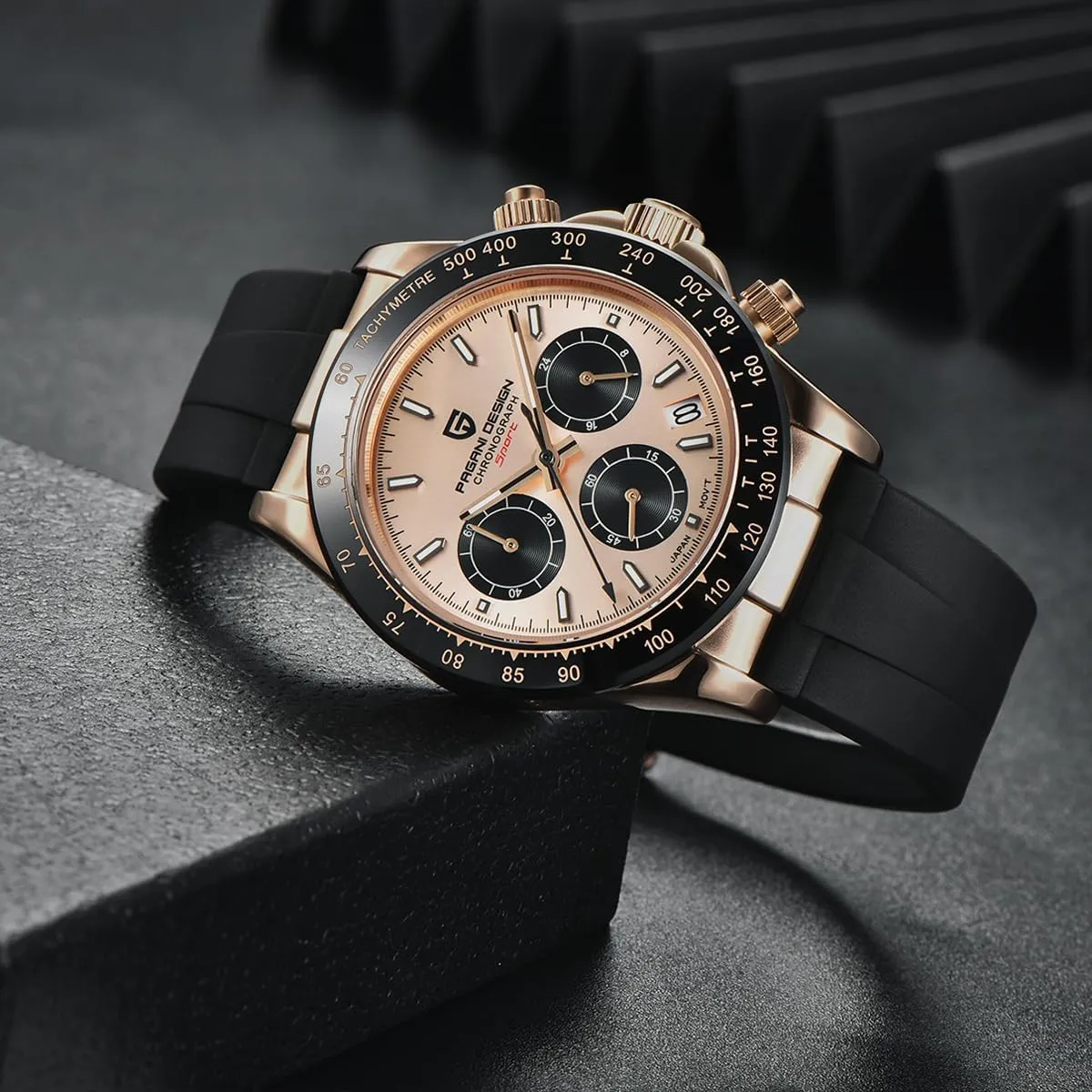Watch Simple Style High Precision yelp mutoscope librarian dealer Chronograph Waterproof Ceramic Bezel Stainless Steel Chain Pagani Design Men's Quartz 