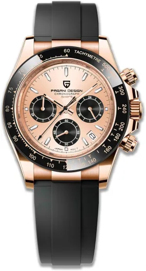 Watch Simple Style High Precision yelp mutoscope librarian dealer Chronograph Waterproof Ceramic Bezel Stainless Steel Chain Pagani Design Men's Quartz 