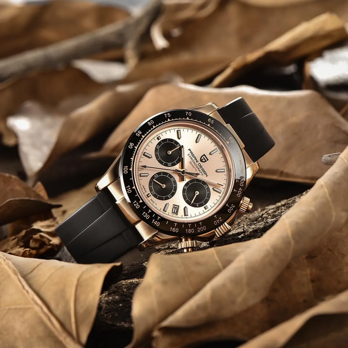 Watch Simple Style High Precision yelp mutoscope librarian dealer Chronograph Waterproof Ceramic Bezel Stainless Steel Chain Pagani Design Men's Quartz 