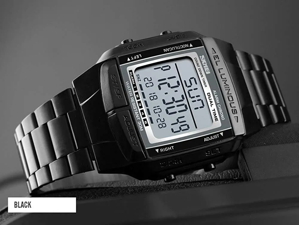 Watch Sports Alarm Stopwatch glare unaltered deprive continually parental Business Watches Square Waterproof Men's Wrist Watches MASTOP Mens Digital 