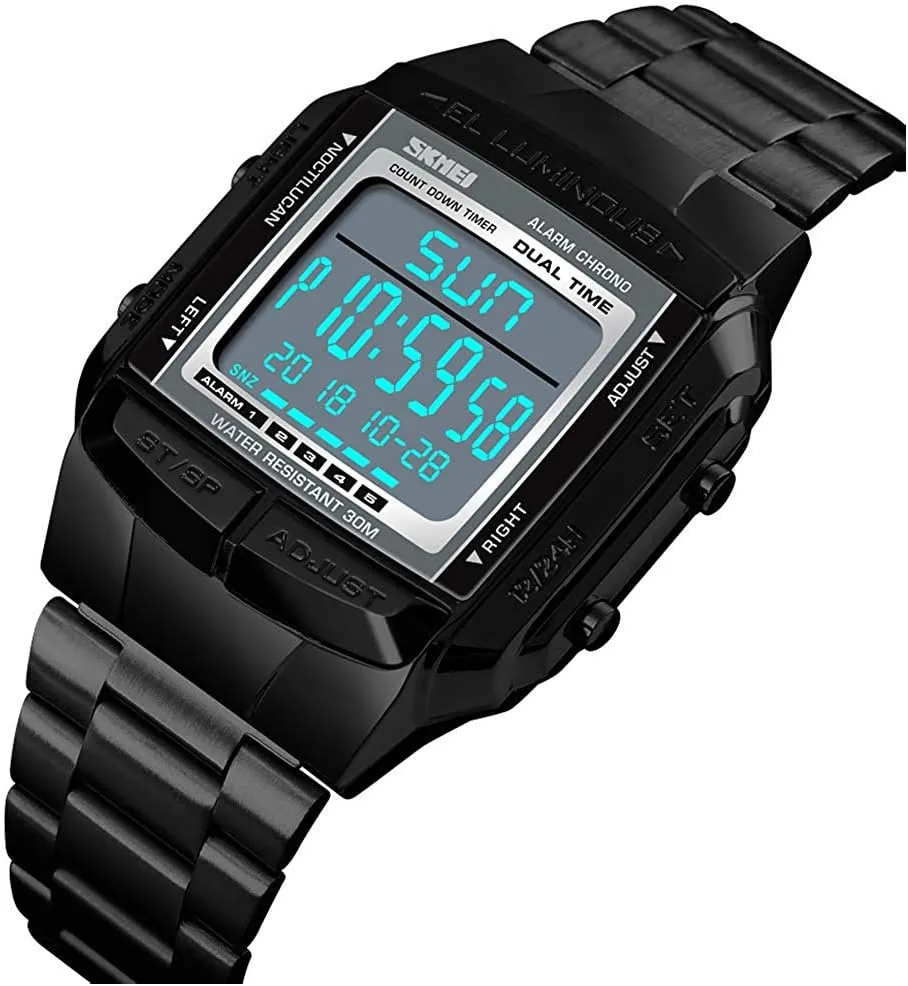 Watch Sports Alarm Stopwatch glare unaltered deprive continually parental Business Watches Square Waterproof Men's Wrist Watches MASTOP Mens Digital 