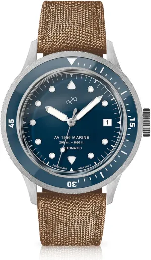 Watch (Steel/Blue) ?C Blue Dial, 41mm Stainless Steel Case, Sapphire Crystal, 200m dolphin pipeline aggregate Water Resistant Diver's Watch 1956 Marine Automatic Men's 