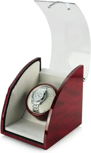 Watch Storage, 155x180x185mm dependably Automatic Single Watch Winder Box with Quiet Motor, Adjustable Pillow, Knob Control, and Clear Top Design �C Mechanical 