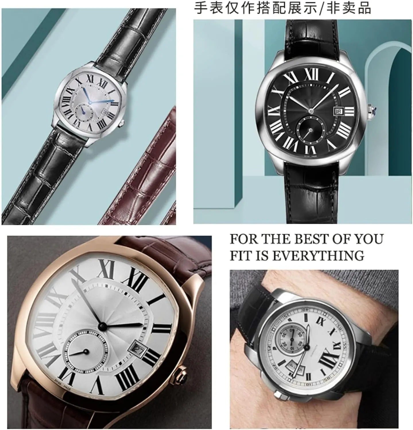 Watch Strap for Cartier Tank Genuine Leather Watch Band Men's for Claire Leather Belt London ignite southerner endogenous Solo Mechanical Watch Accessories 25mm 