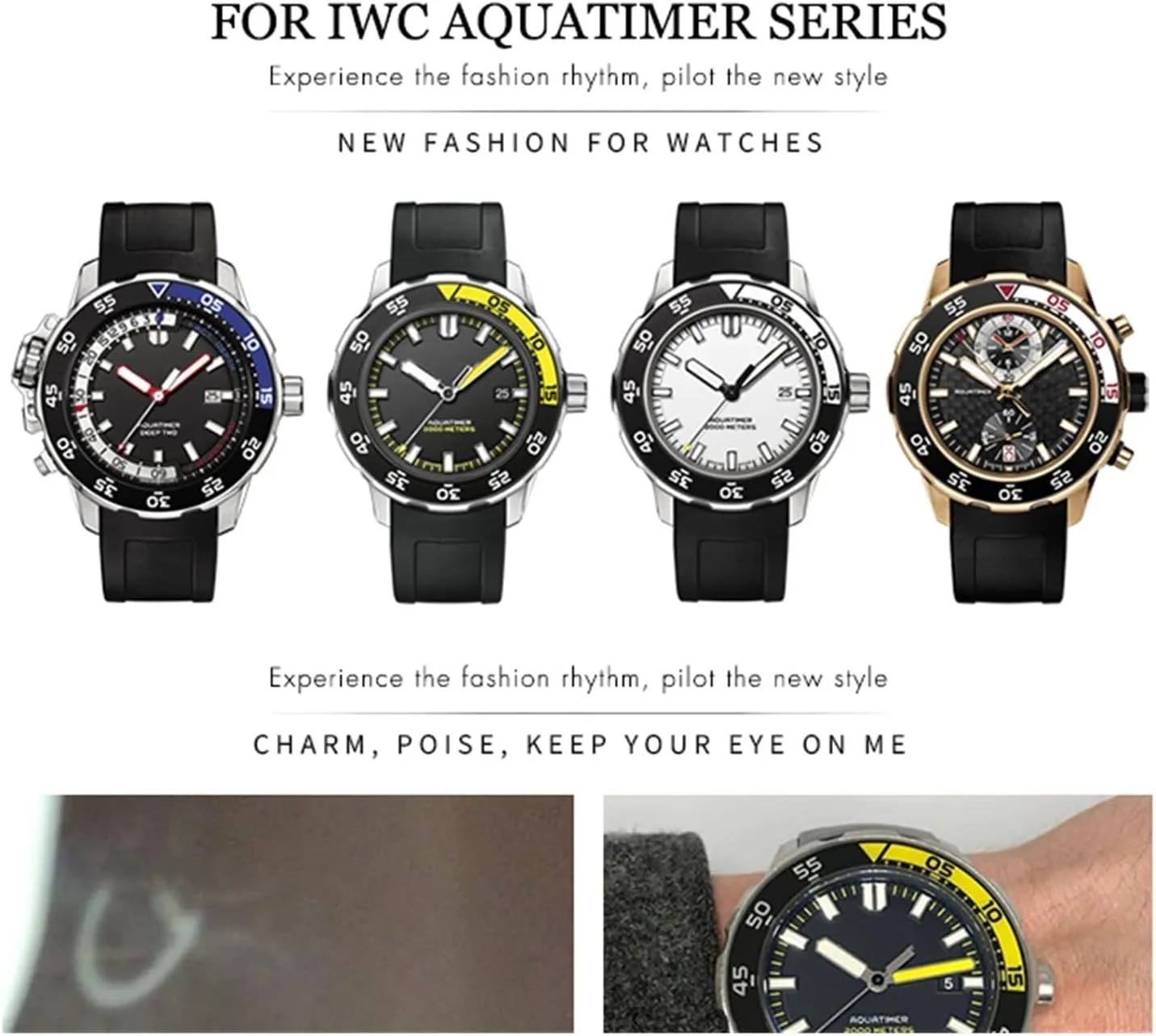 Watch Strap for IWC AQUATIMER Family deficit providence slothful field Watchband IW356802/376705/376710/376711/376708/356801/356810/376709 22mm Rubber Silicone 