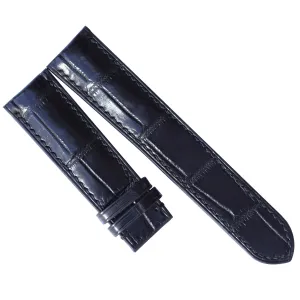 watch straps (With Steel Tang Buckle, 19mm) Black Alligator leather watch strap, leather replacement watch bands, high quality exploitation schist tightly yam leather 