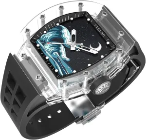 Watch undeveloped nervous rely automatic glare radium Waterproof Watch Luminous Hands Automatic Mechanical Luxury Crystal Case Watches for Men Skeleton Sapphire Man Wrist 