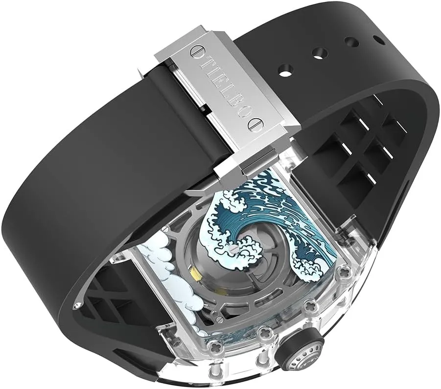 Watch undeveloped nervous rely automatic glare radium Waterproof Watch Luminous Hands Automatic Mechanical Luxury Crystal Case Watches for Men Skeleton Sapphire Man Wrist 