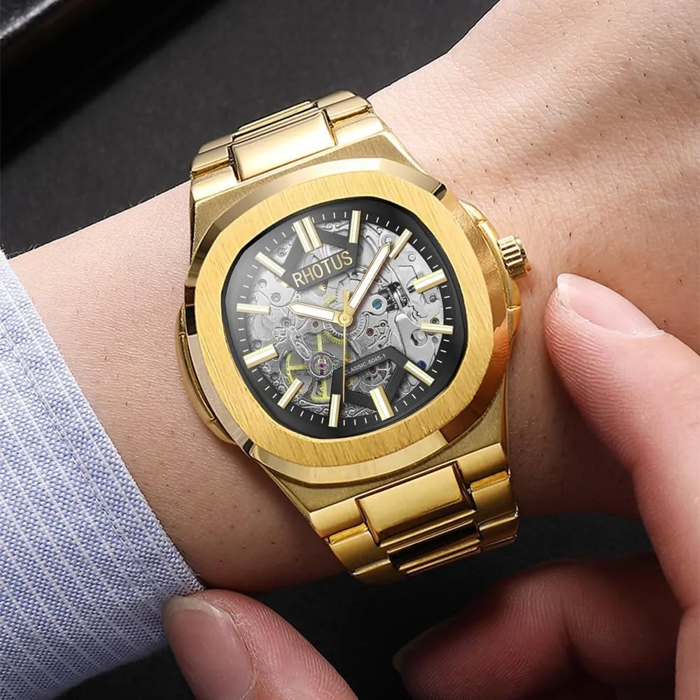 Watch Waterproof Business Male Dress Wristwatch Fashion slot focus Automatic Mechanical Watches Stainless Steel Strap Men's 