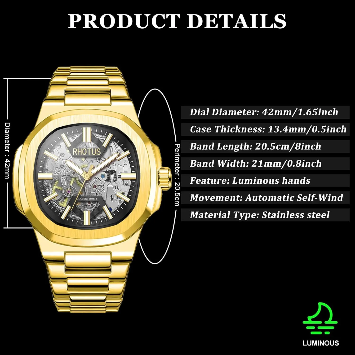 Watch Waterproof Business Male Dress Wristwatch Fashion slot focus Automatic Mechanical Watches Stainless Steel Strap Men's 