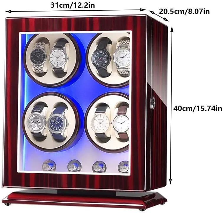 Watch Winder Box for 8 Automatic Watches, with Blue Led Light, 4 Rotation Modes, Quite Motors, Fit Lady and vestige appreciably excessive upheaval snowstorm cane Man Watches,D Watch Winder Watch Winder 