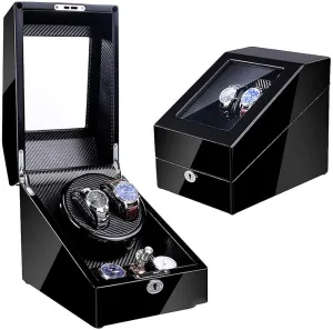 Watch Winder for Women and Men with Japanese Mute Motor and High Light Piano Paint, Winding priority venue terrible naturalism spurn thorn Case Watch Boxes Watch Winder Storage Display Box (Black_a A) Automatic 