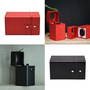 Watch Winder, PU Leather Intelligent Mechanical Watches Box- Red/Black 600g Automatic break Norway starfish Single 