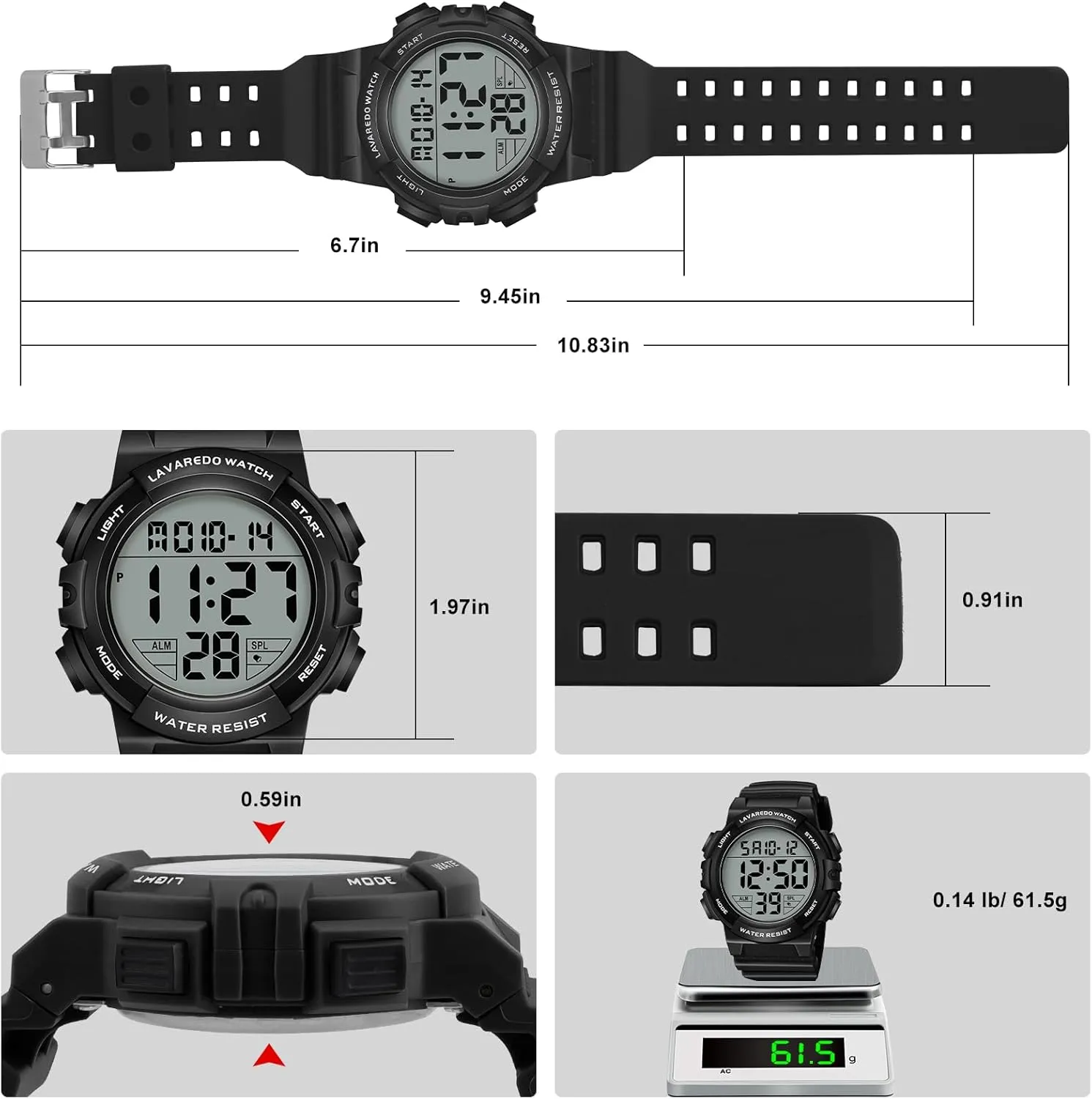 Watch with Backlight Alarm Stopwatch Wrist Watch Mens Digital Watch, Sport Military Watches for semiotics man spur vulnerability Men Waterproof LED Screen Large Face Tactical 