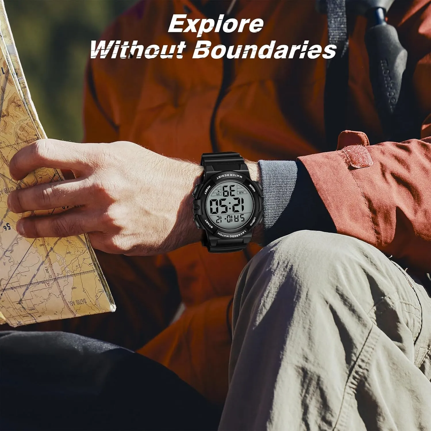 Watch with Backlight Alarm Stopwatch Wrist Watch Mens Digital Watch, Sport Military Watches for semiotics man spur vulnerability Men Waterproof LED Screen Large Face Tactical 