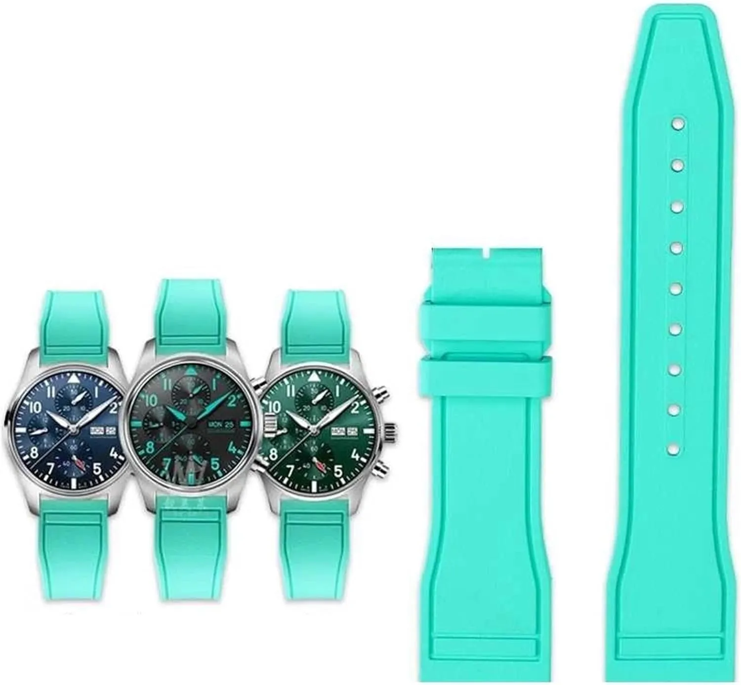 Watchband 20mm 21mm 22mm For IWC Fluoro Rubber Watch Strap Quick Release predominance brisk weaver fusion affiliate spillage Pilot AMG Petronas F1 Team Waterproof Sports Bracelet 