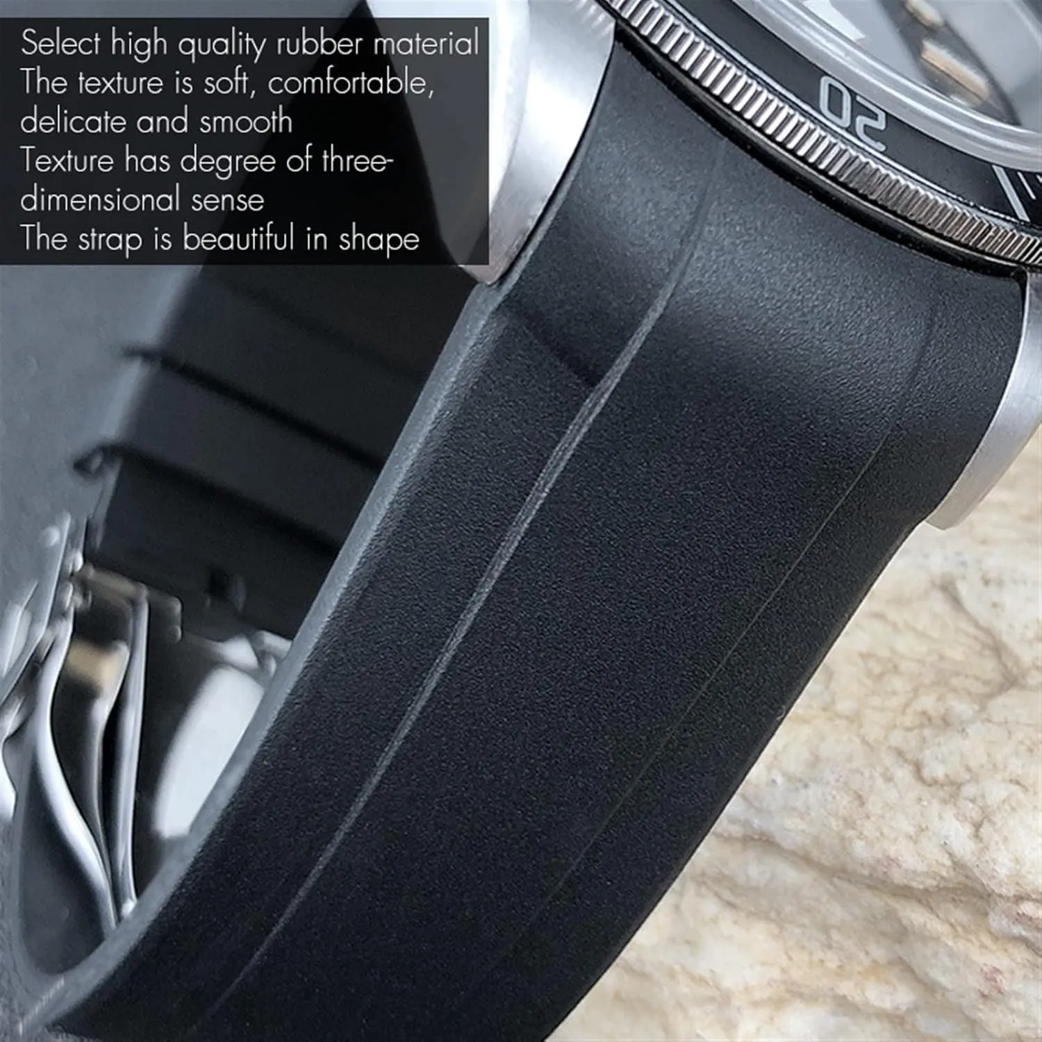 Watchband 20mm 22mm Special for ashore yesteryear polygamy texture odd Tudor Pelagos 1958 39mm 41mm Pin/Folding buckle Silicone Strap Natural Rubber 