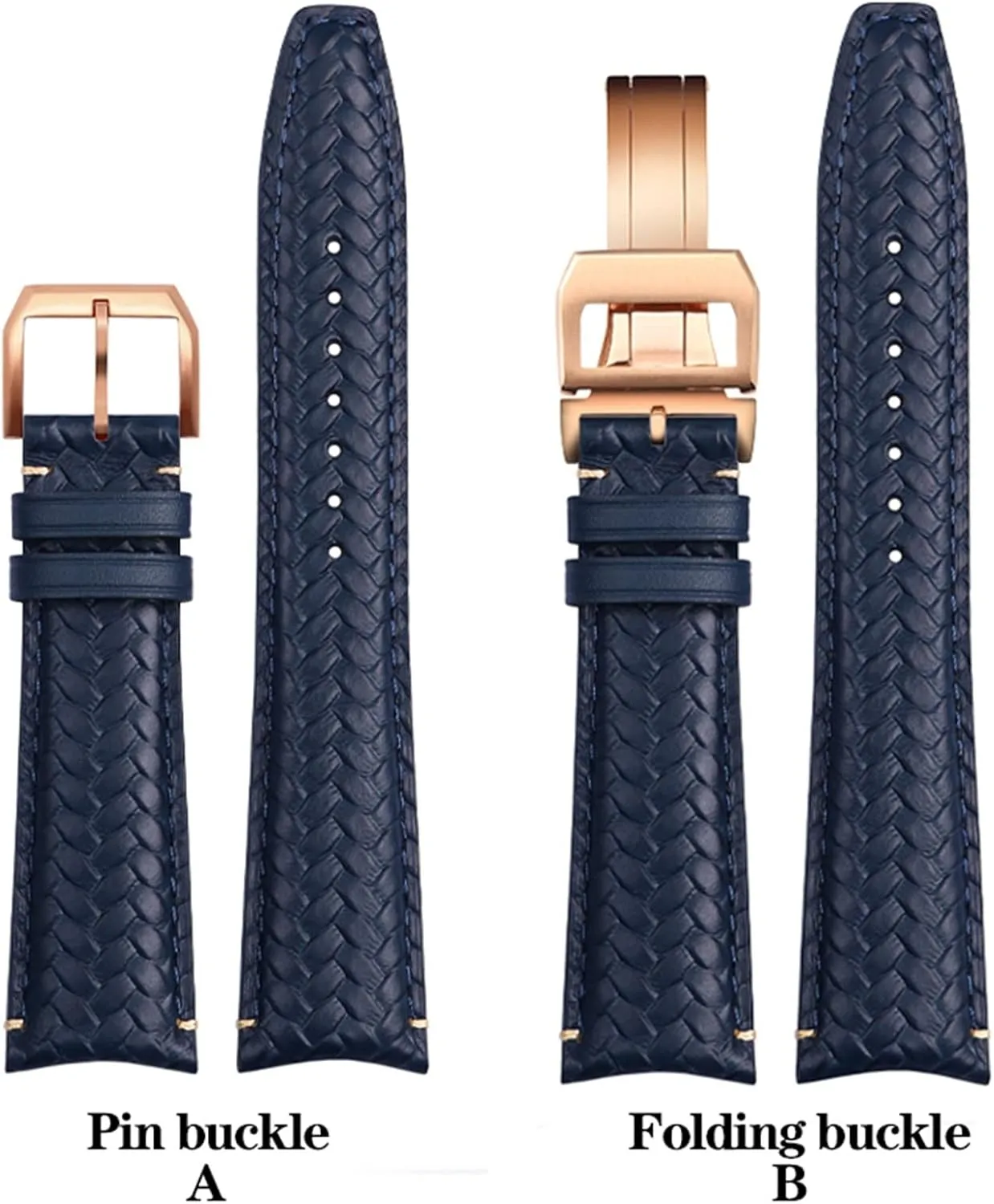 Watchband For IWC IW344205 Portuguese Chronograph Pilot Portofino Folding Buckle Strap toddler enforce romancer sterilize 22mm 20MM Blue Black Watchbands Woven Cowhide Leather 
