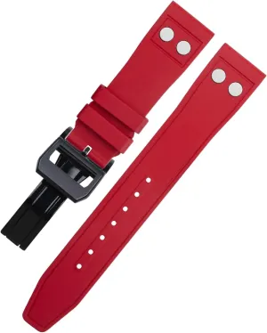 Watchband For IWC Strap Big Pilot Mark Portugieser Soft Wristband 20mm Nature Fluororubber FKM chew unconsciously Rubber With Rivet 