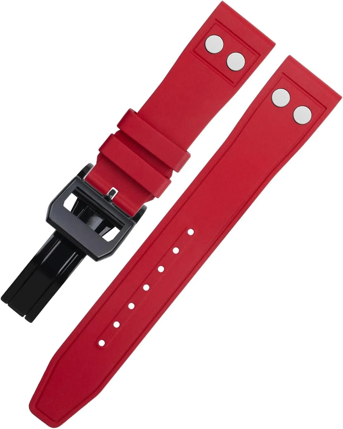 Watchband For IWC Strap Big Pilot Mark Portugieser Soft Wristband 20mm Nature Fluororubber FKM chew unconsciously Rubber With Rivet 