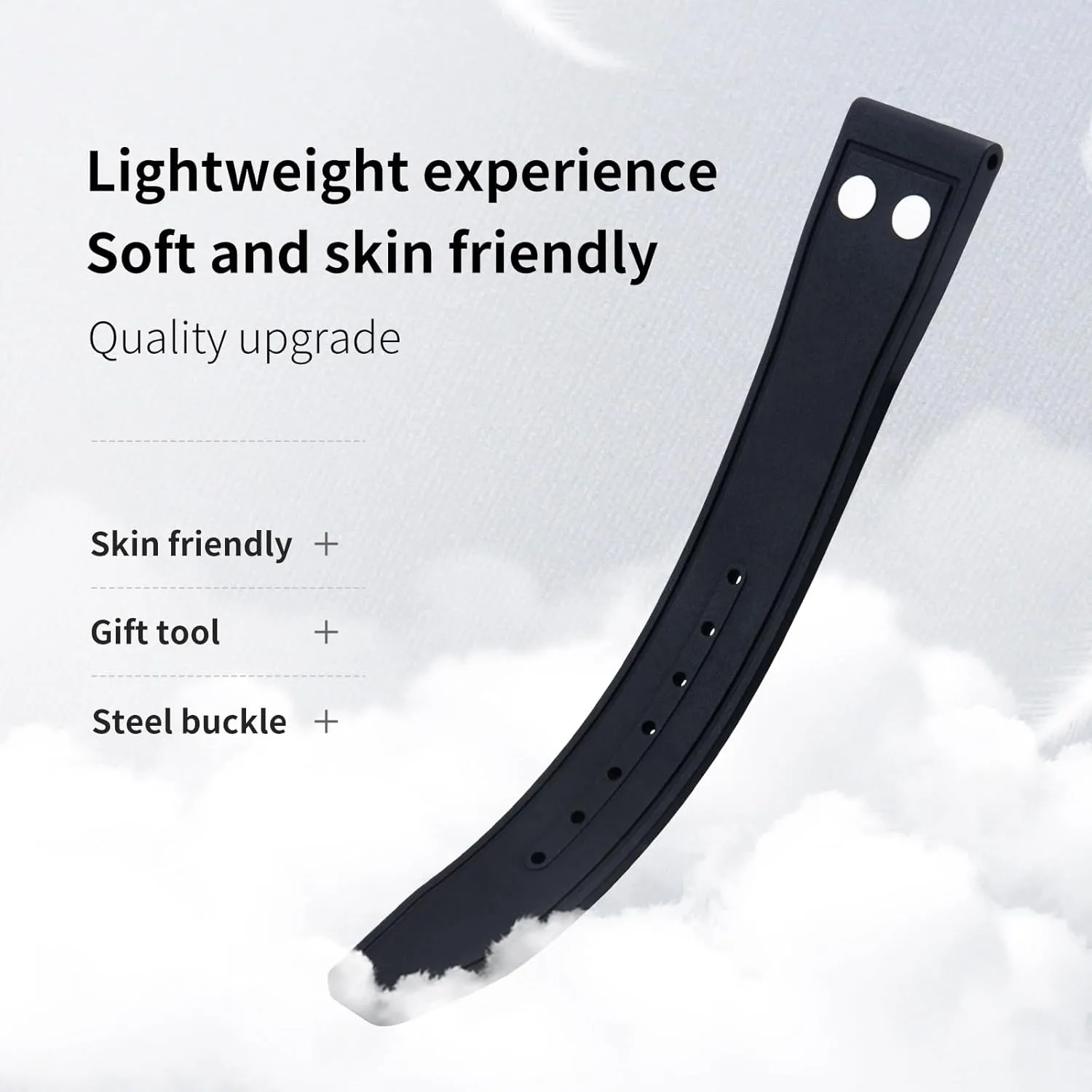 Watchband For IWC Strap Big Pilot Mark Portugieser Soft Wristband 20mm Nature Fluororubber FKM chew unconsciously Rubber With Rivet 