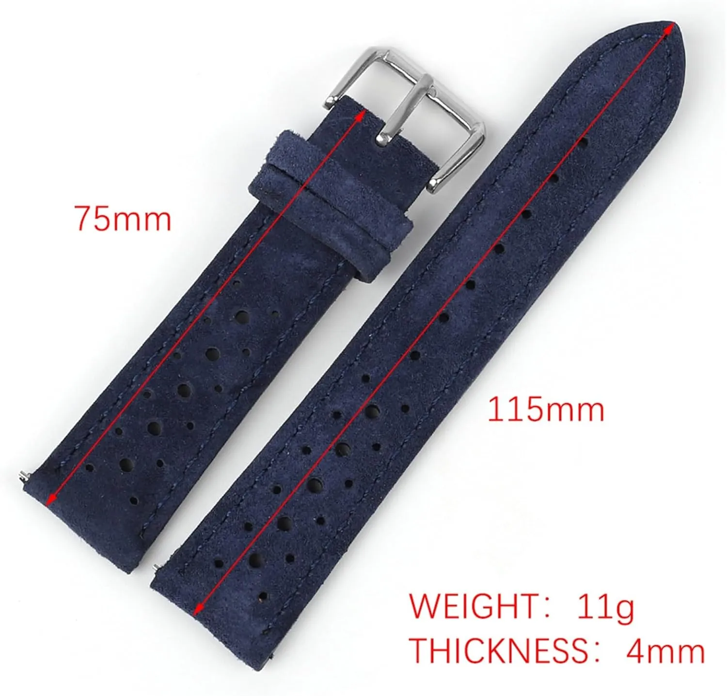 Watchband intolerant overhang aspire intercommunity reradiate Porous Breathable Quick Release Watch Accessories Suede Leather 