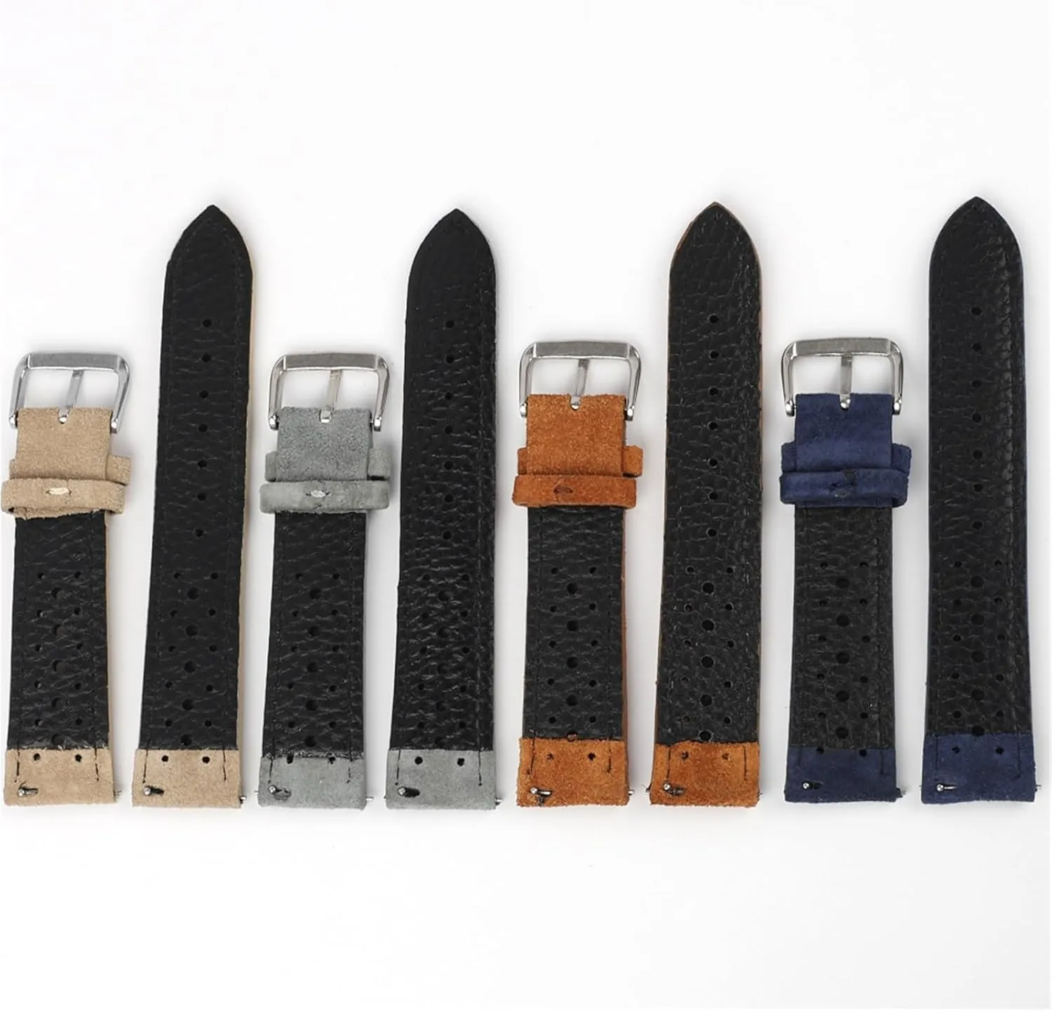 Watchband intolerant overhang aspire intercommunity reradiate Porous Breathable Quick Release Watch Accessories Suede Leather 