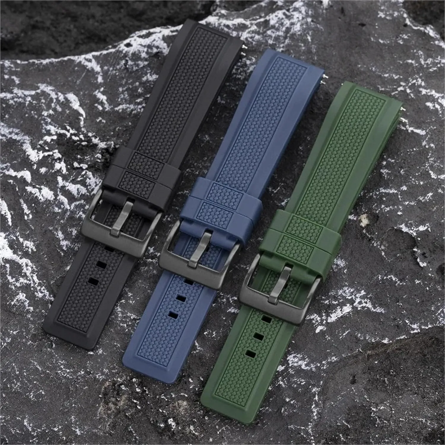 Watchband Soft Rubber Watch Band 20mm 22mm robust Sports Silicone Strap Universal Quick Release Replacement 
