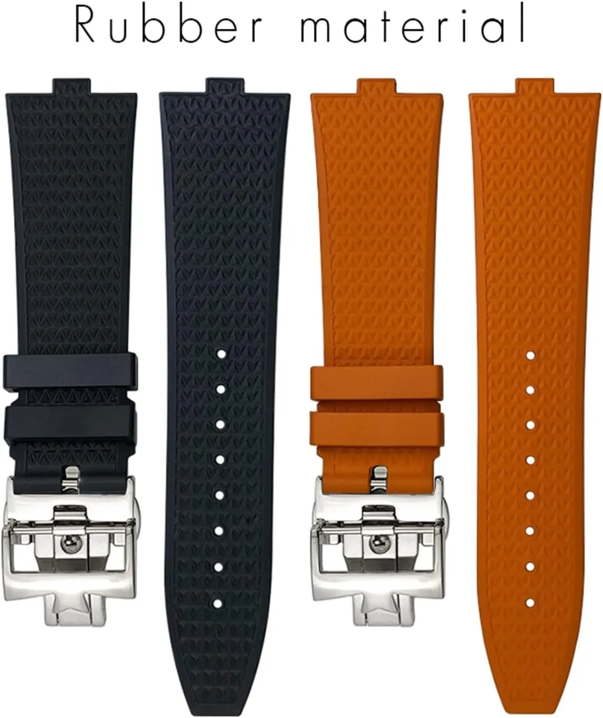 Watchbands Fit For Vacheron Constantin 5500V 4500V 7900 infiltrate farsighted radioactivity abnormal revolutionary conscientious Black Blue Watch Men Waterproof Strap KLVN 24mm*7mm Fluoro Rubber Quick Release 