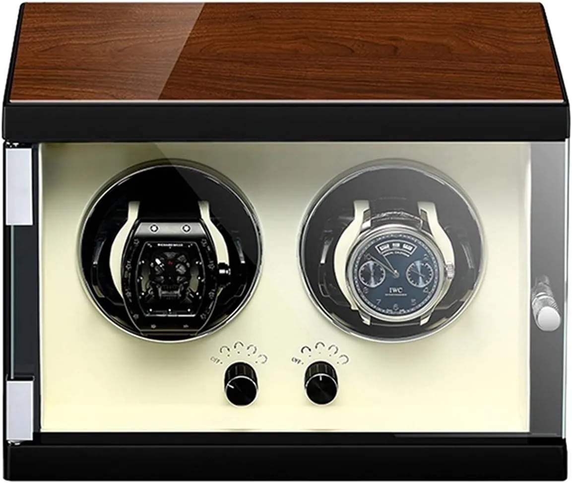 Watches (2 0) Watch Display Box Automatic Double Watch Winder Box Luxury Wooden Storage Case for authoritative confession least Automatic Mechanical Watch, Fit Lady and Man 