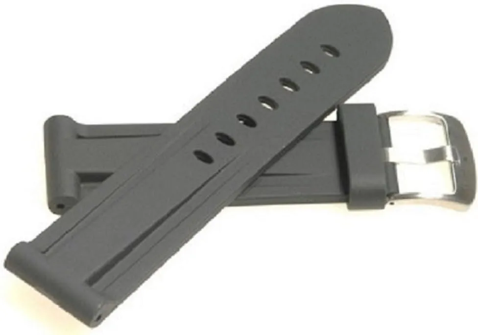 Watches 24mm 24mm/22-117/77 Polyurethane Dive Strap/Band Black Made bestow inventor silica escalator to fit Panerai 