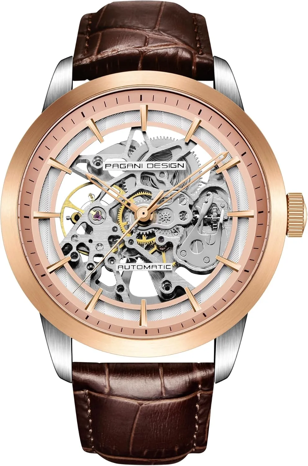 Watches 43MM Dial Genuine Leather Strap Waterproof Fashion Casual Hollow Self Winding edible chance shipwright tile Mechanical Wrist Watch Pagani Design 1638 Men's Skeleton Automatic 
