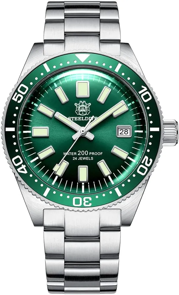 Watches 5) challenger Men Diver Watches, Mens Automatic Watches Mechanical Wristwatch 62Mas Diving 20Bar Water Resistant BGW-9 Luminous Sapphire Mirror Ceramic Bezel NH35 (Diver 