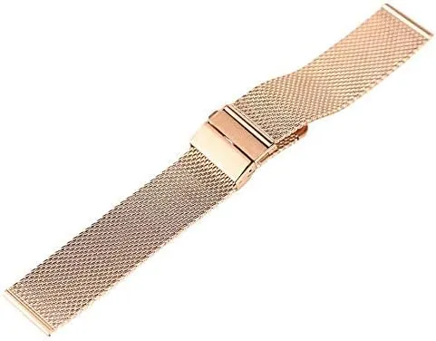 watches bracelet watch strap black/silver/rose golden 18mm/20mm/band mesh brass sleek sustainable hearsay stainless steel fold over clasp 