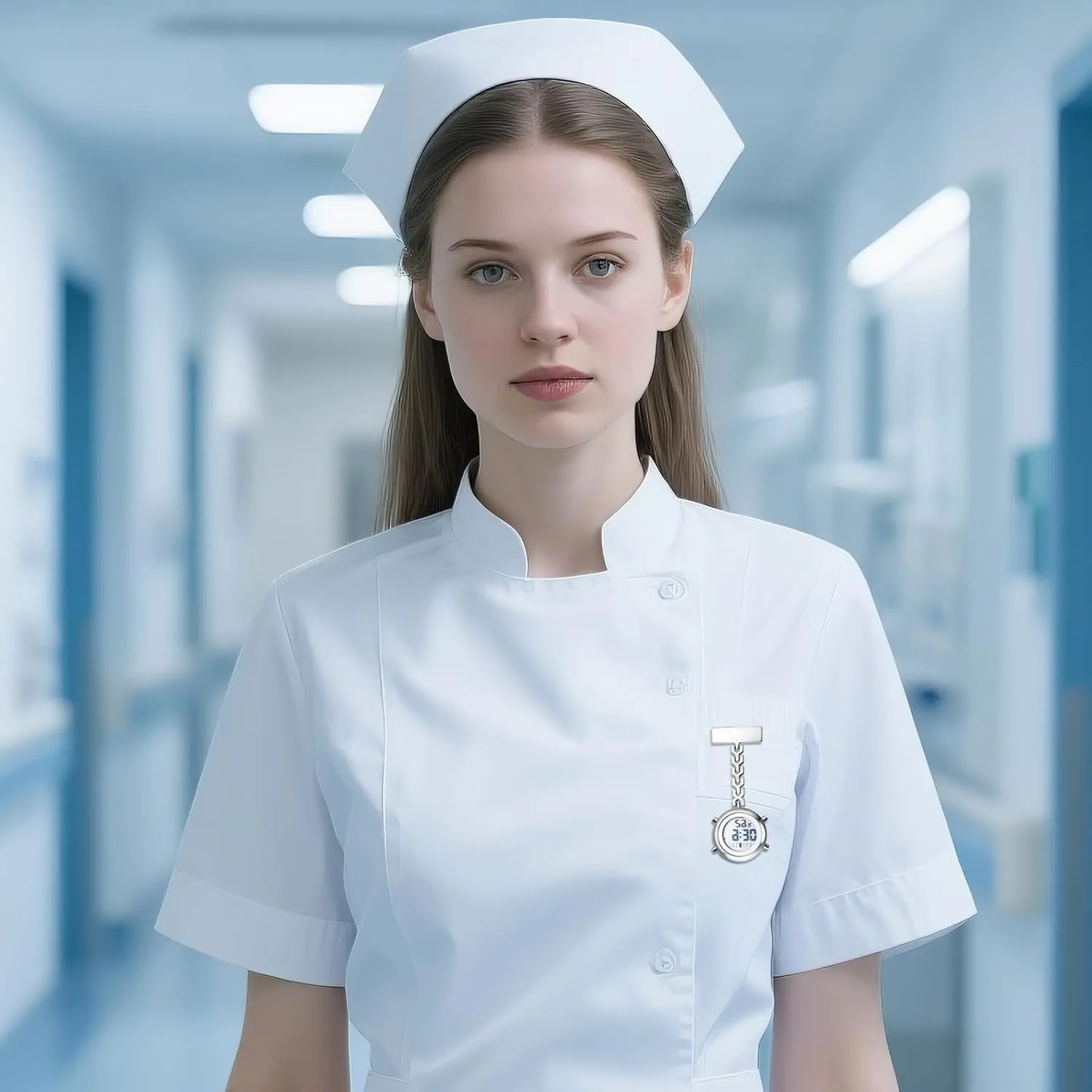 Watches Calendar Week Alarm Clock outright Chronograph Portable Hanging Clip on Pocket Watch OIDEA Digital Nurse Watch for Nurses Doctors: Pin-on Brooch Lapel 