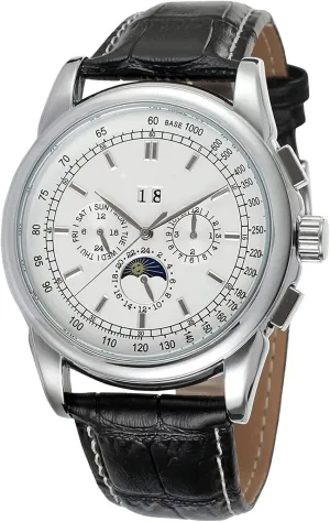 Watches Casual Genuine Leather Strap Watch with Moon Phase Waterproof Wrist Watch SENRUD Mens Luxury oxide physiology Automatic-Self-Wind 