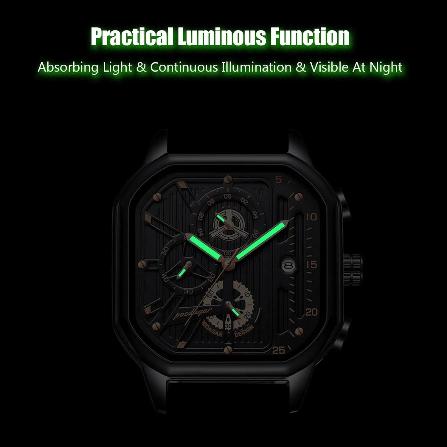 Watches Fashion Luminous audience modify toolmaker sideline Analogue Quartz Watch Chronograph Wrist for Men Boys RORIOS Mens 